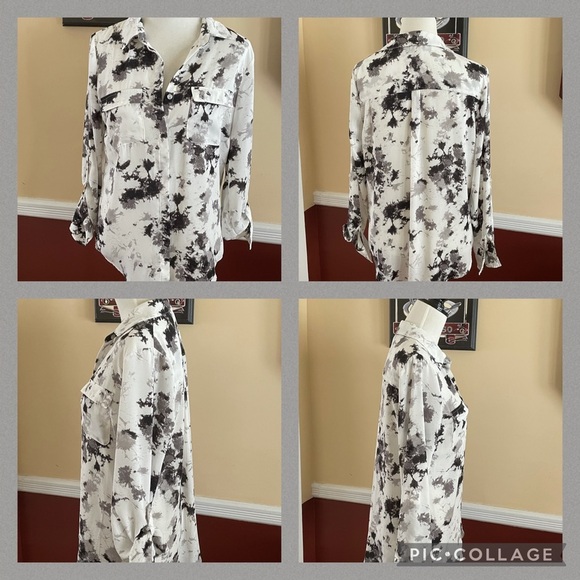 NWOT long sleeve splotch blouse size medium - Picture 1 of 6